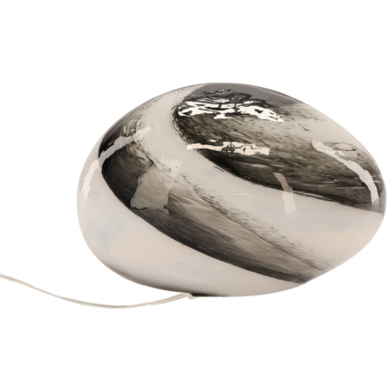 Lampe à poser ovale en verre beige et brun 40x30x24 cm Nebula  - 3