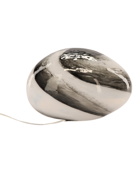 Lampe à poser ovale en verre beige et brun 40x30x24 cm Nebula  - 3