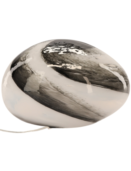 Lampe à poser ovale en verre beige et brun 40x30x24 cm Nebula  - 1