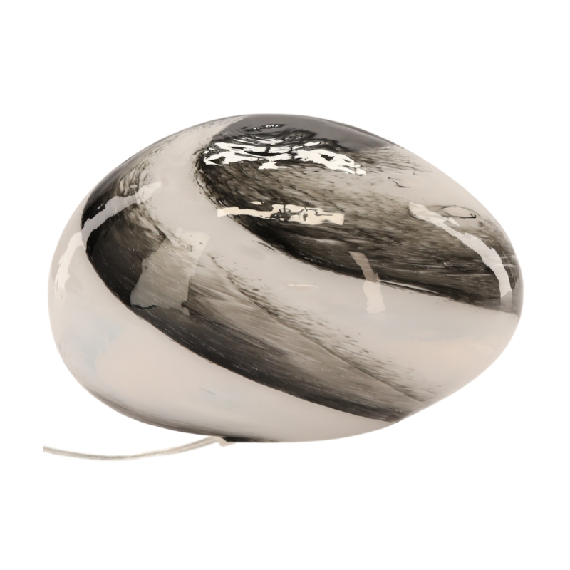 Lampe à poser ovale en verre beige et brun 40x30x24 cm Nebula  - 1