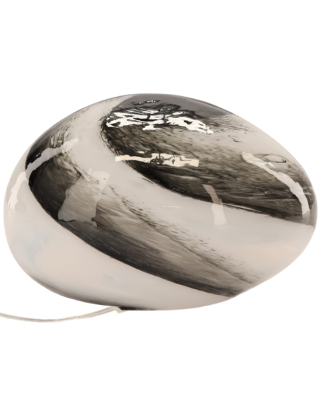 Lampe à poser ovale en verre beige et brun 40x30x24 cm Nebula  - 1