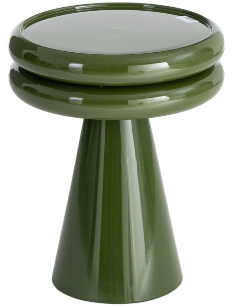 Table d’appoint ronde vert olive en métal 41x41x50 cm Oronz Ixia - 1