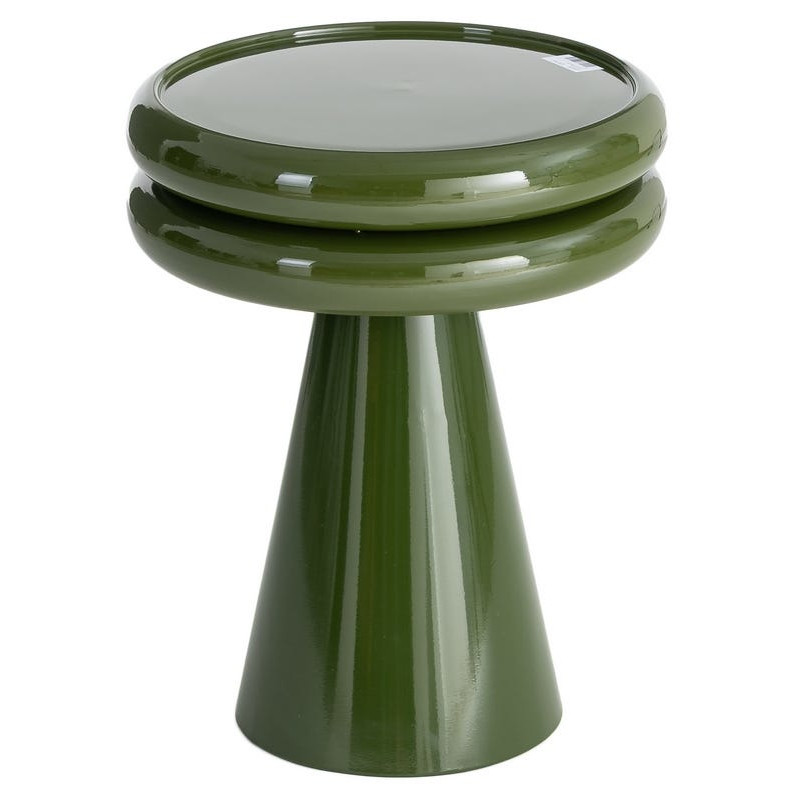 Table d’appoint ronde vert olive en métal 41x41x50 cm Oronz Ixia - 1
