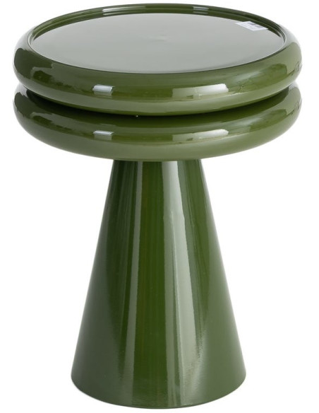 Table d’appoint ronde vert olive en métal 41x41x50 cm Oronz Ixia - 1