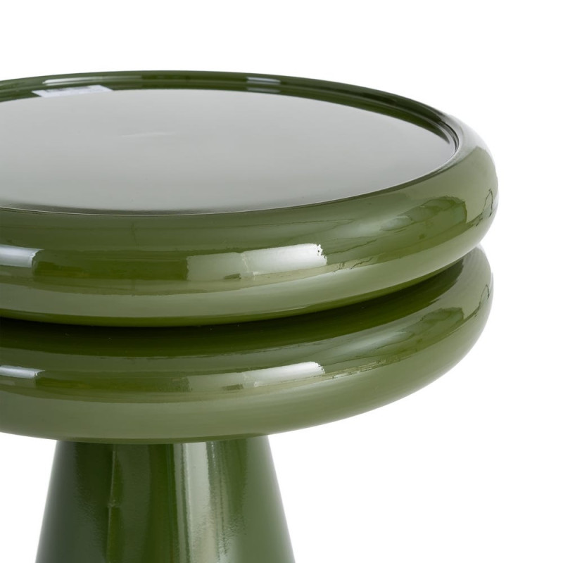 Table d’appoint ronde vert olive en métal 41x41x50 cm Oronz Ixia - 3