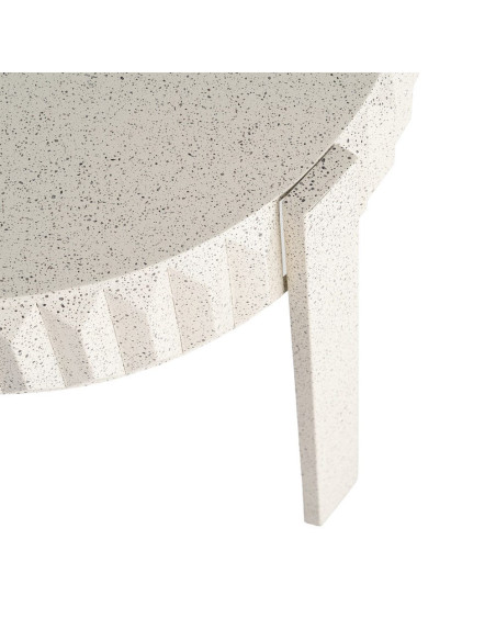 Table d’appoint ronde métal effet terrazzo blanc 64x64x50 cm Piqueras Ixia - 3
