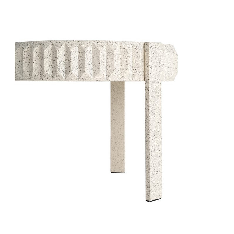 Table d’appoint ronde métal effet terrazzo blanc 64x64x50 cm Piqueras Ixia - 4