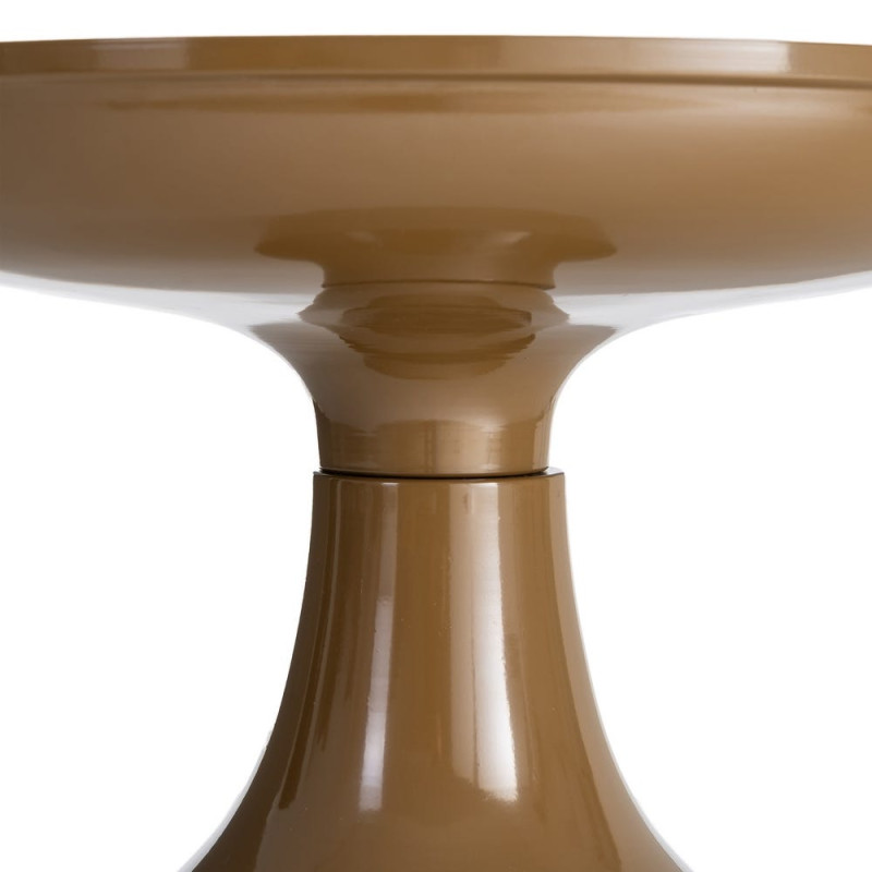 Table d’appoint ronde verre trempé marron et métal bronze 50x50x61,5 cm Celanova Ixia - 5