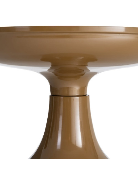 Table d’appoint ronde verre trempé marron et métal bronze 50x50x61,5 cm Celanova Ixia - 5