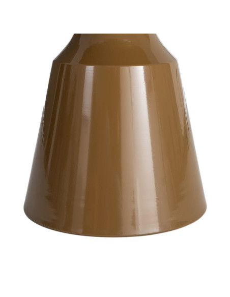 Table d’appoint ronde verre trempé marron et métal bronze 50x50x61,5 cm Celanova Ixia - 6