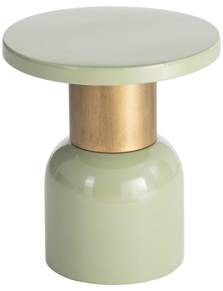 Table d’appoint ronde vert sauge et doré en métal 40x40x43,5 cm Sueca Ixia - 1