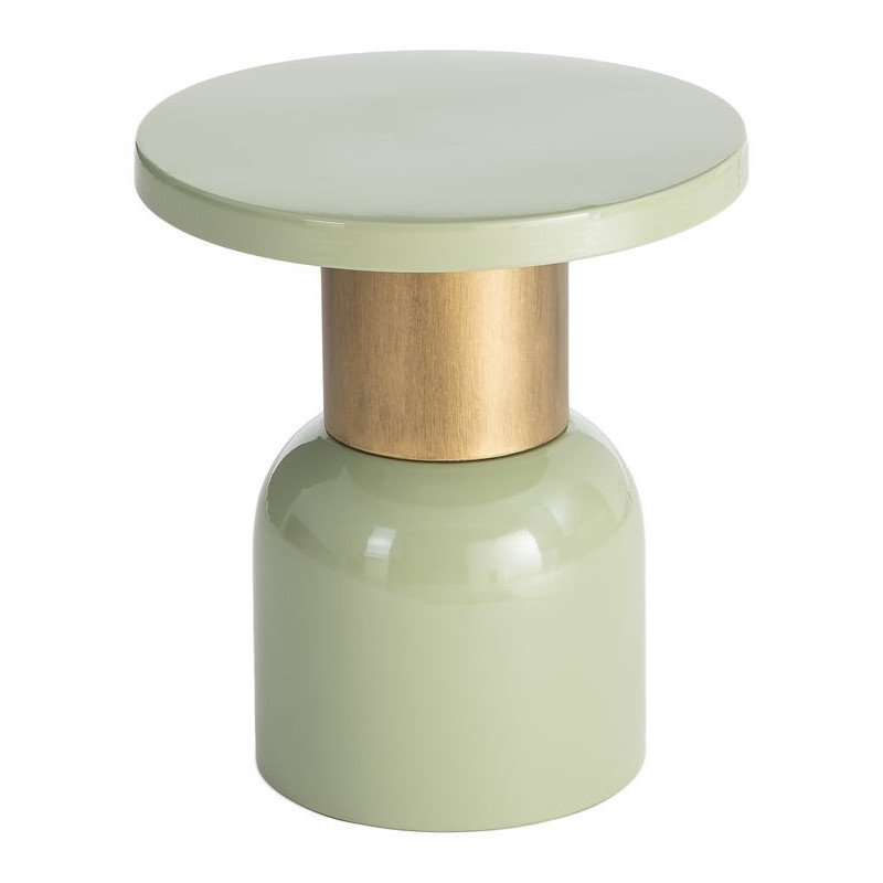 Table d’appoint ronde vert sauge et doré en métal 40x40x43,5 cm Sueca Ixia - 1