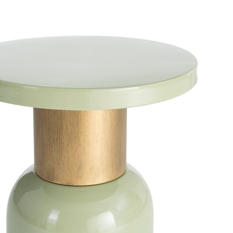 Table d’appoint ronde vert sauge et doré en métal 40x40x43,5 cm Sueca Ixia - 3