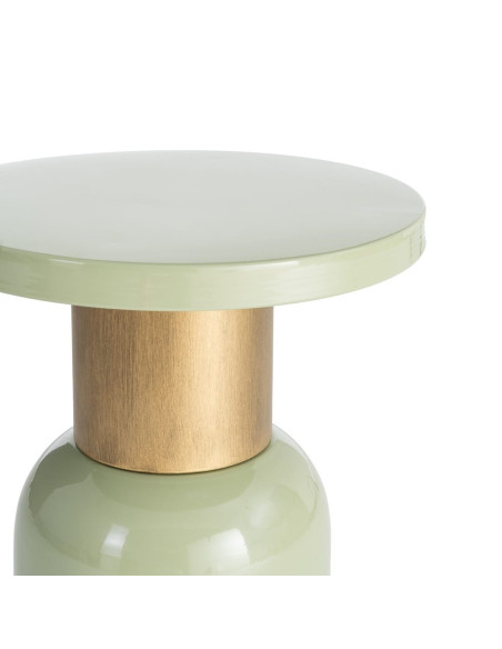 Table d’appoint ronde vert sauge et doré en métal 40x40x43,5 cm Sueca Ixia - 3