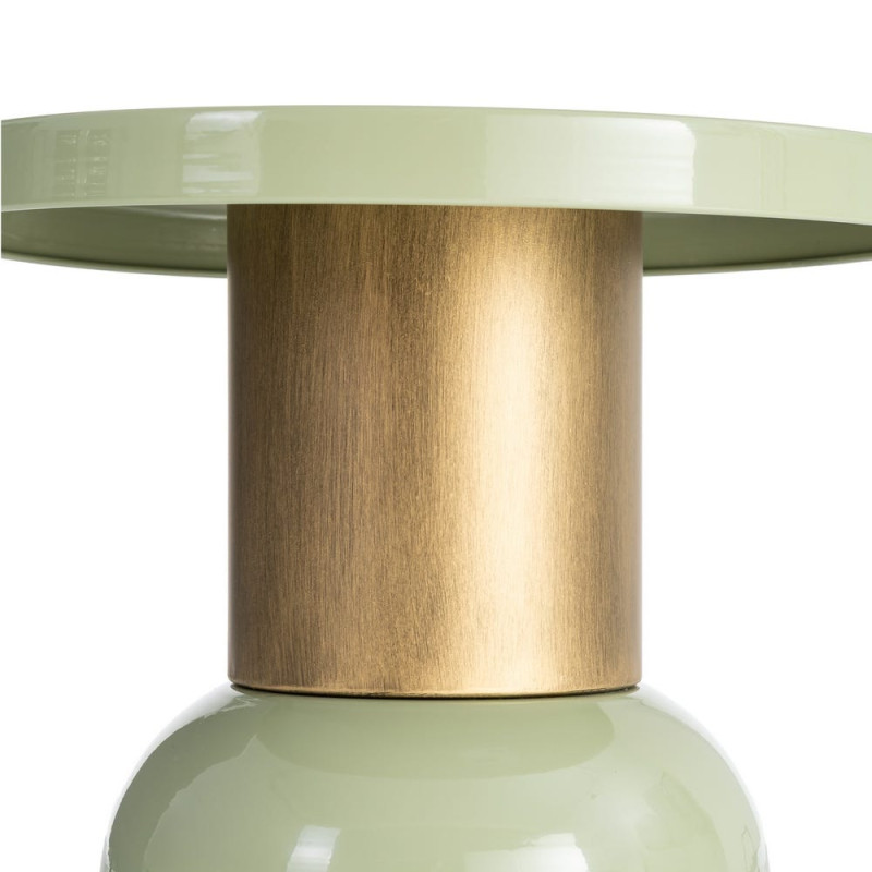 Table d’appoint ronde vert sauge et doré en métal 40x40x43,5 cm Sueca Ixia - 4