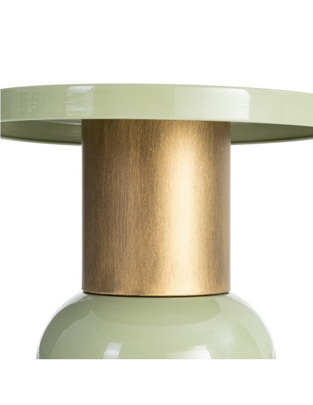 Table d’appoint ronde vert sauge et doré en métal 40x40x43,5 cm Sueca Ixia - 4