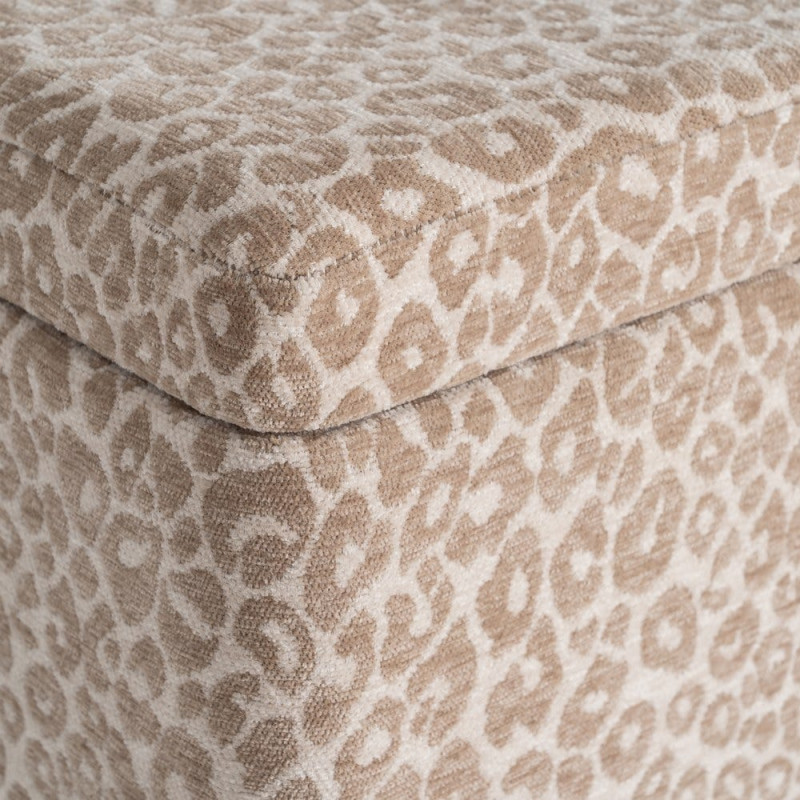 Banc coffre léopard beige en tissu 100x40x44 cm Fauva Ixia - 6