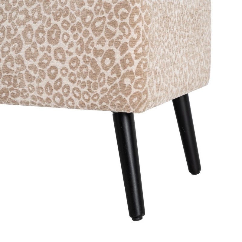 Banc coffre léopard beige en tissu 100x40x44 cm Fauva Ixia - 9
