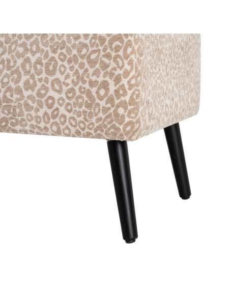 Banc coffre léopard beige en tissu 100x40x44 cm Fauva Ixia - 9