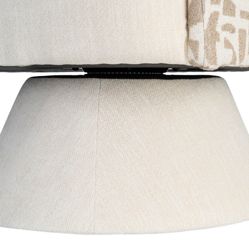 Fauteuil pivotant beige et crème en tissu 71x68x72 cm Orvya Ixia - 10