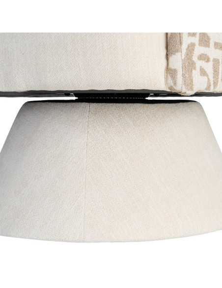 Fauteuil pivotant beige et crème en tissu 71x68x72 cm Orvya Ixia - 10