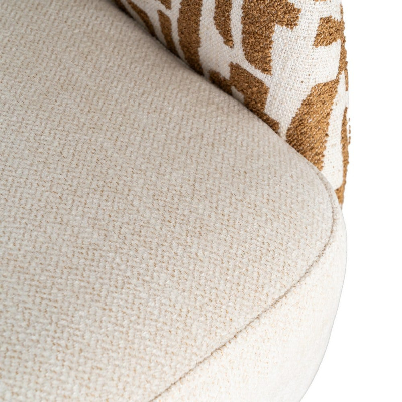 Fauteuil pivotant ocre et crème en tissu 71x68x72 cm Orvya Ixia - 10