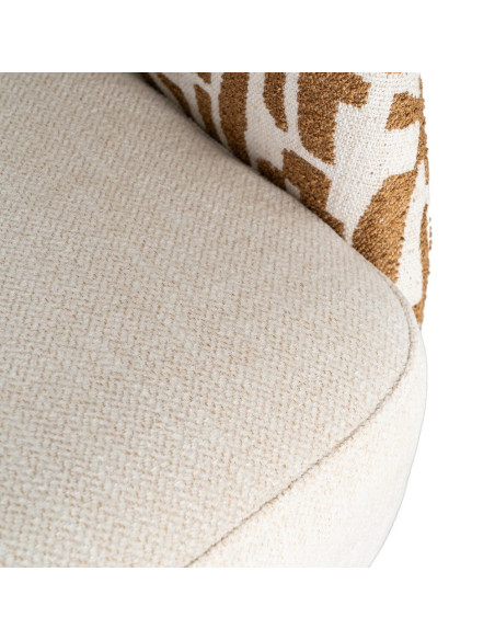 Fauteuil pivotant ocre et crème en tissu 71x68x72 cm Orvya Ixia - 10