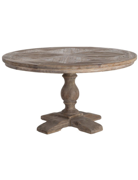 Table à manger ronde pin recyclé naturel 140x140x76 cm Riverla Ixia - 1