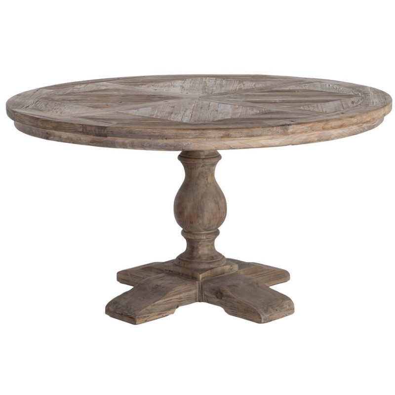 Table à manger ronde pin recyclé naturel 140x140x76 cm Riverla Ixia - 1
