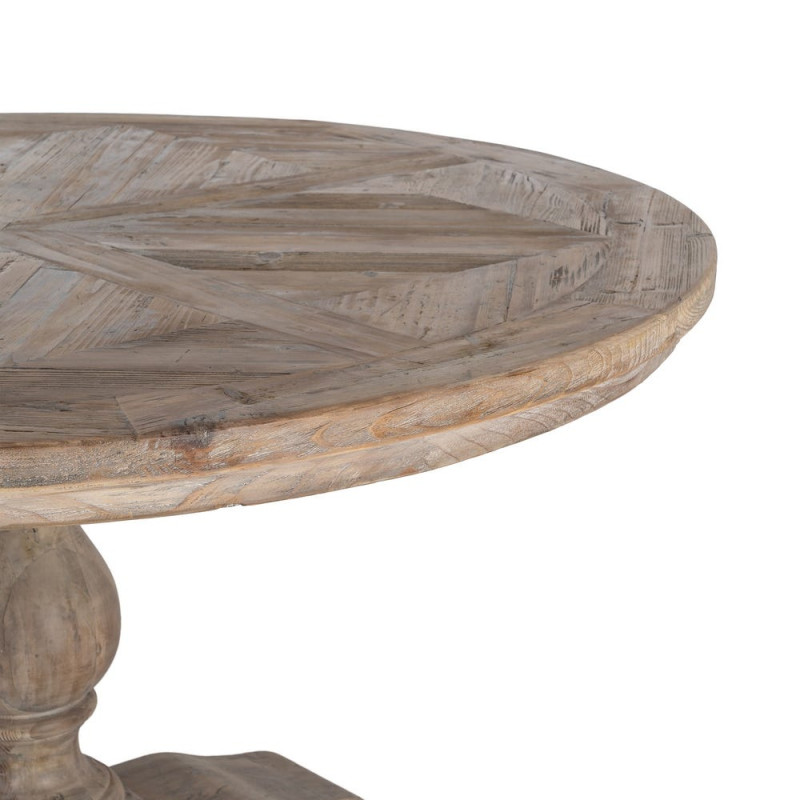 Table à manger ronde pin recyclé naturel 140x140x76 cm Riverla Ixia - 3