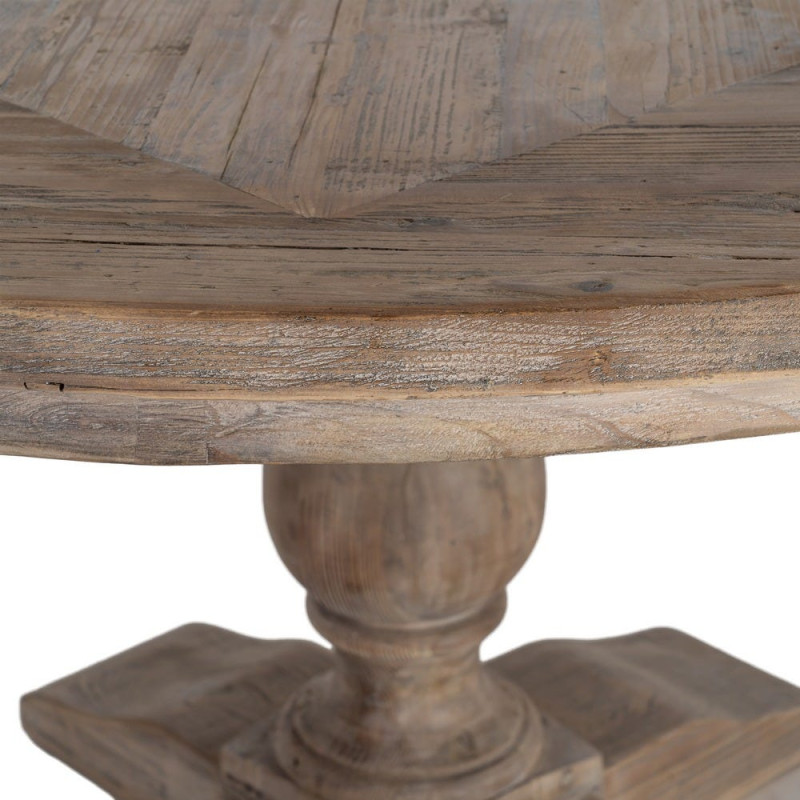 Table à manger ronde pin recyclé naturel 140x140x76 cm Riverla Ixia - 4