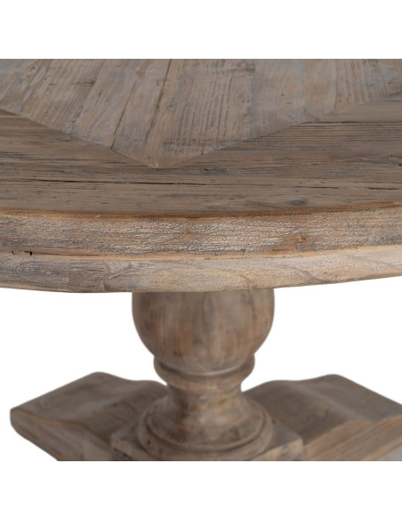 Table à manger ronde pin recyclé naturel 140x140x76 cm Riverla Ixia - 4