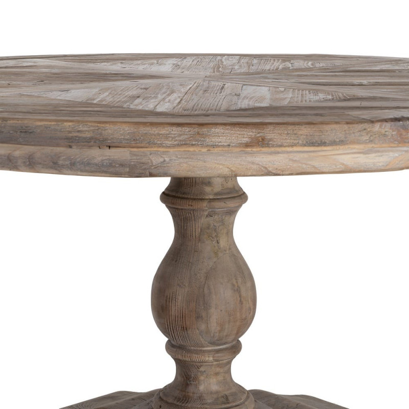 Table à manger ronde pin recyclé naturel 140x140x76 cm Riverla Ixia - 5