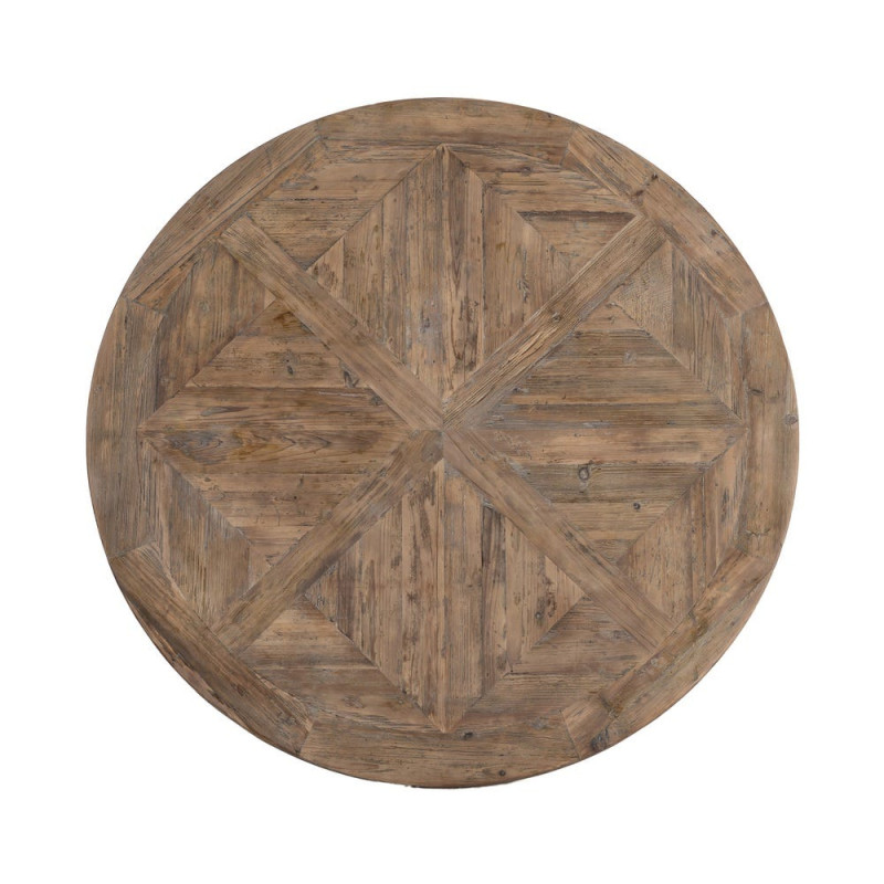 Table à manger ronde pin recyclé naturel 140x140x76 cm Riverla Ixia - 9