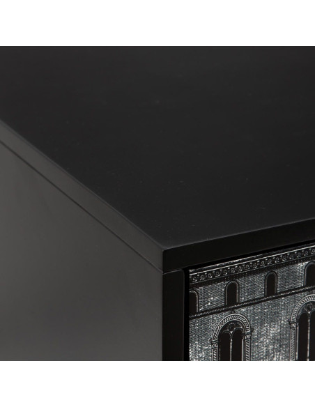 Buffet 3 portes noir et blanc en sapin 150x50x75,5 cm Almararo Ixia - 4