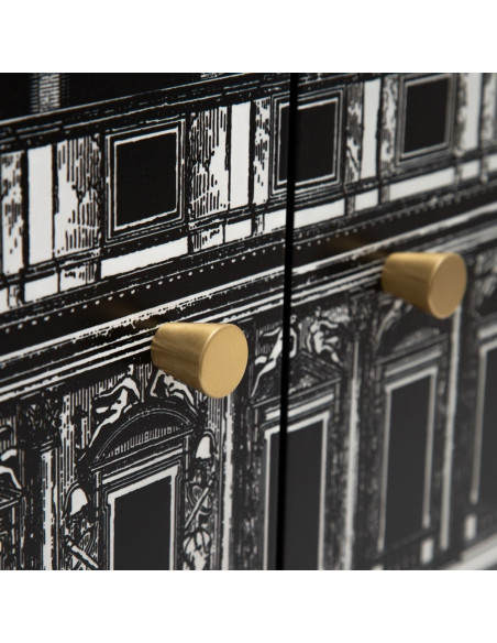 Buffet 3 portes noir et blanc en sapin 150x50x75,5 cm Almararo Ixia - 5