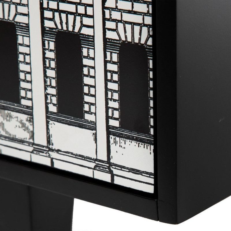 Buffet 3 portes noir et blanc en sapin 150x50x75,5 cm Almararo Ixia - 6