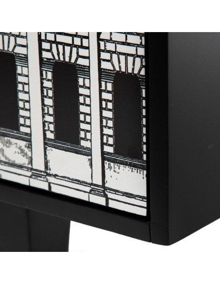 Buffet 3 portes noir et blanc en sapin 150x50x75,5 cm Almararo Ixia - 6