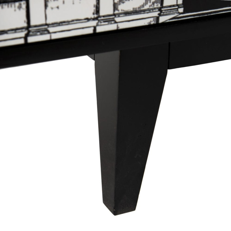Buffet 3 portes noir et blanc en sapin 150x50x75,5 cm Almararo Ixia - 9