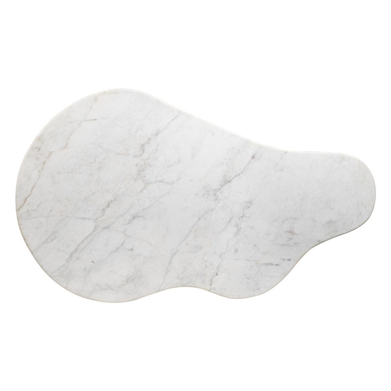 Table basse organique marbre blanc et manguier 135 cm Varelira Ixia - 7