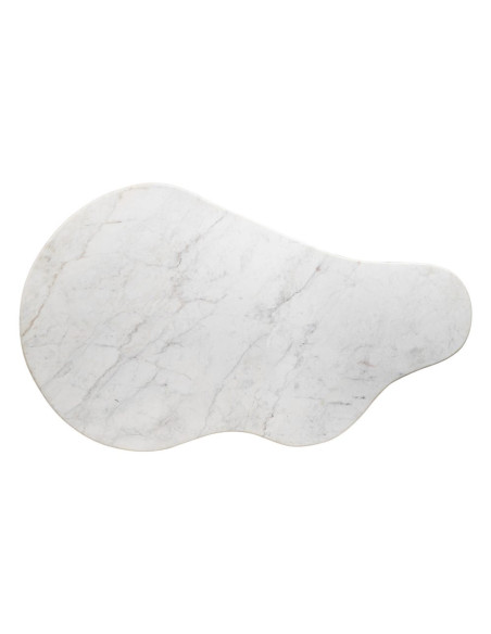 Table basse organique marbre blanc et manguier 135 cm Varelira Ixia - 7