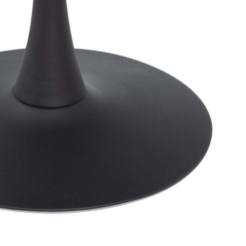 Table à manger ronde effet noyer métal noir 100 cm Ivernara Ixia - 7