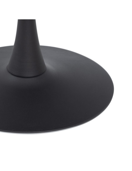 Table à manger ronde effet noyer métal noir 100 cm Ivernara Ixia - 7