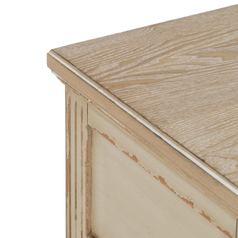Table de chevet beige effet vieilli en sapin 56x36x68 cm Orelesa Ixia - 4