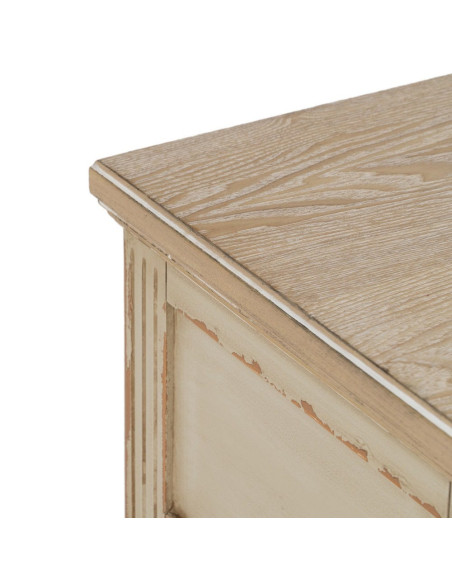 Table de chevet beige effet vieilli en sapin 56x36x68 cm Orelesa Ixia - 4