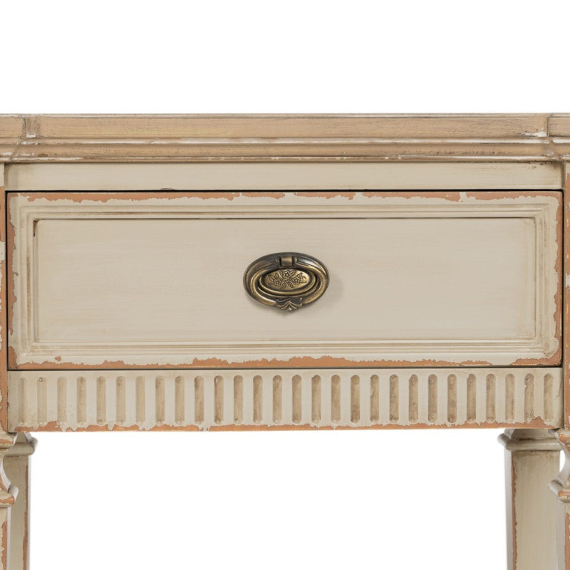 Table de chevet beige effet vieilli en sapin 56x36x68 cm Orelesa Ixia - 6