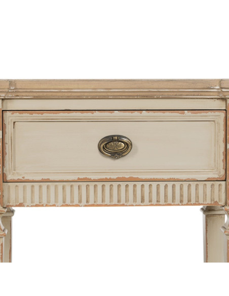 Table de chevet beige effet vieilli en sapin 56x36x68 cm Orelesa Ixia - 6
