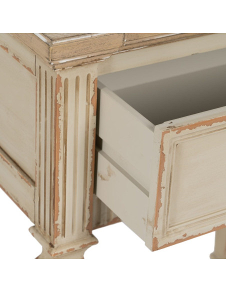 Table de chevet beige effet vieilli en sapin 56x36x68 cm Orelesa Ixia - 7