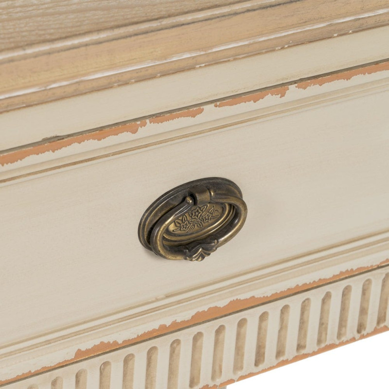 Table de chevet beige effet vieilli en sapin 56x36x68 cm Orelesa Ixia - 9