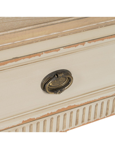 Table de chevet beige effet vieilli en sapin 56x36x68 cm Orelesa Ixia - 9